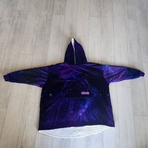 The Comfy Hoodie Kids One Size Blanket Sherpa Pullover Dream Starry Night Purple